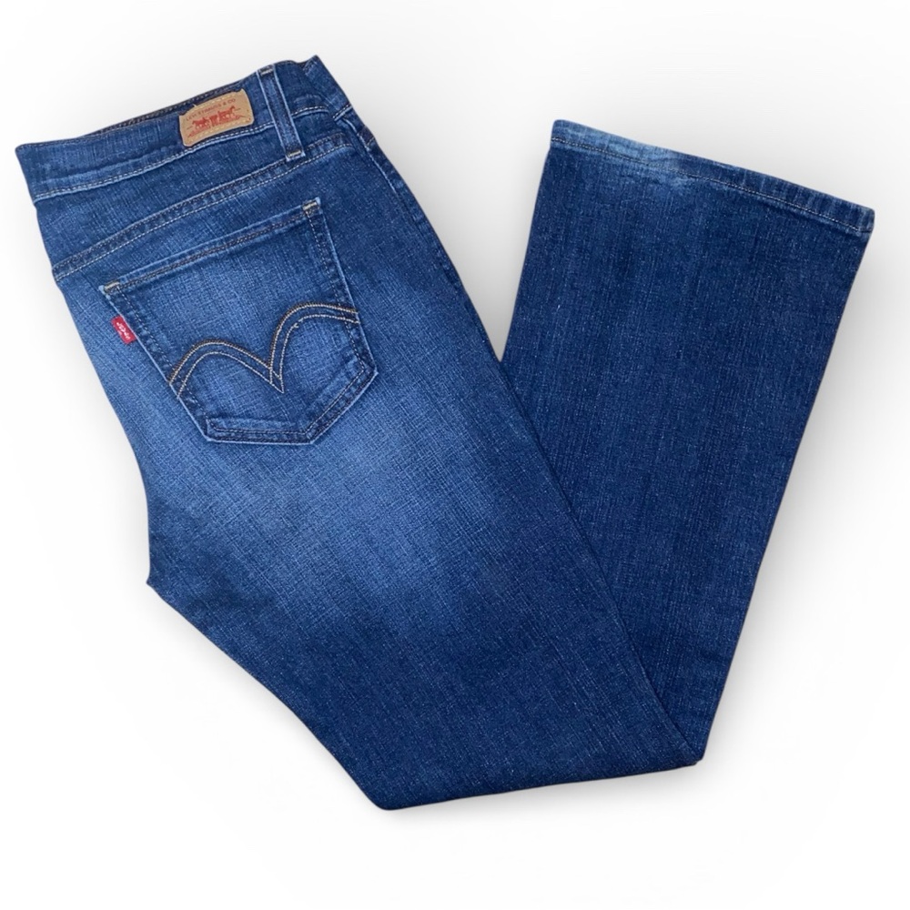 LEVIS “Too Superlow” 524 Bootcut Denim Jeans Dark Blue Low Rise Jeans Size 13 Jr - Picture 3 of 6